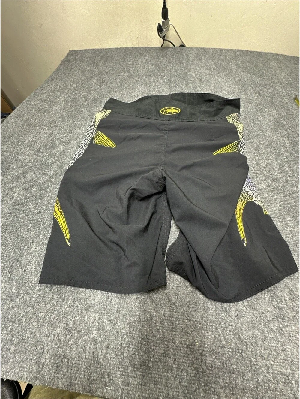 Tormenter Swim Shorts Mens 34 Black Fish Print Graphic Board Shorts Fishing